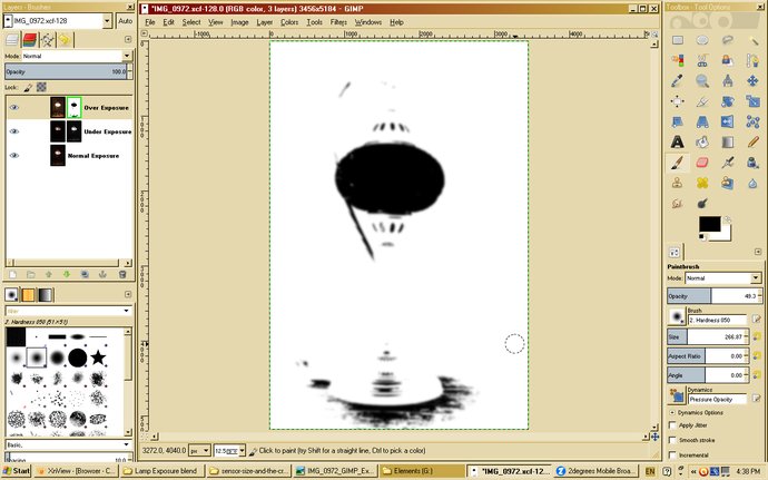 Visible layer mask to be corrected